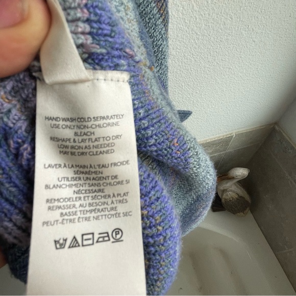 Free People Colorful Striped Crew Neck Sweater women’s size large - Picture 6 of 10